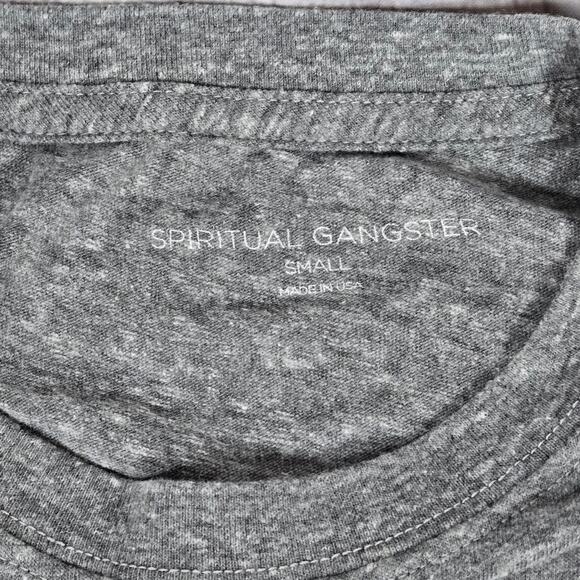 Spiritual Gangster Monogram Short Sleeve Crewneck T-Shirt in Heather Gray S NWT - Picture 5 of 10